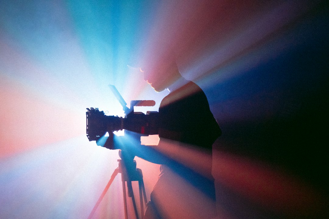Video production camera on a tripod in a studio