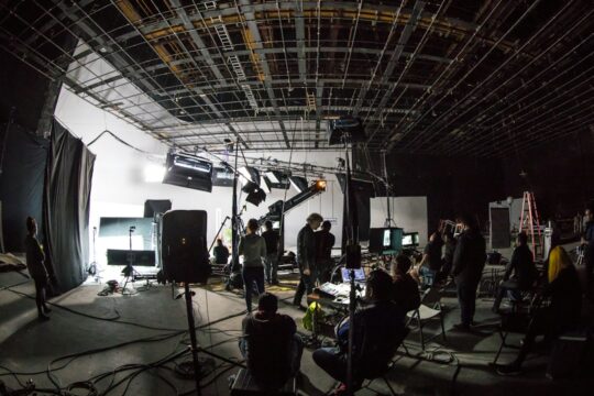 Professional video production studio setup