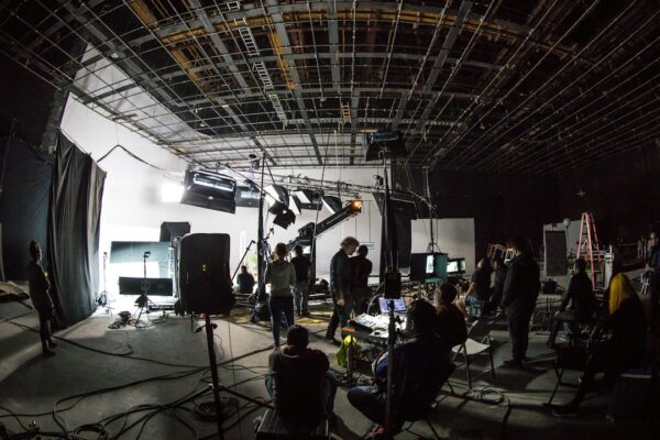 Professional video production studio setup